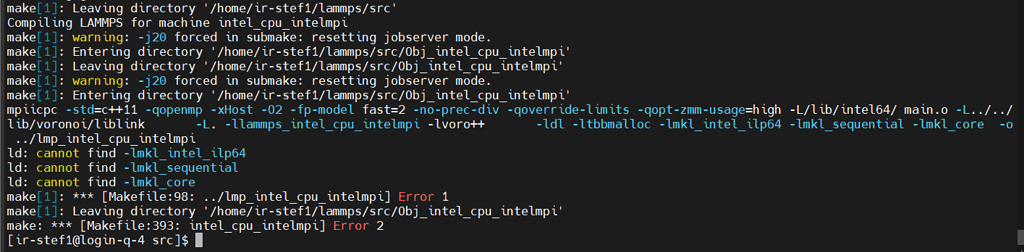 Recompiling LAMMPS with mpi - LAMMPS Installation - Materials Science ...